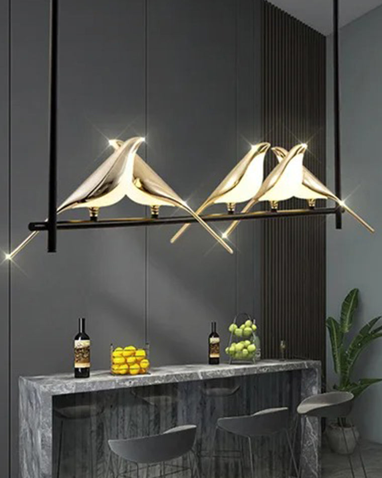 WOMO Gold Vogel Linearkronleuchter – WM2512b
