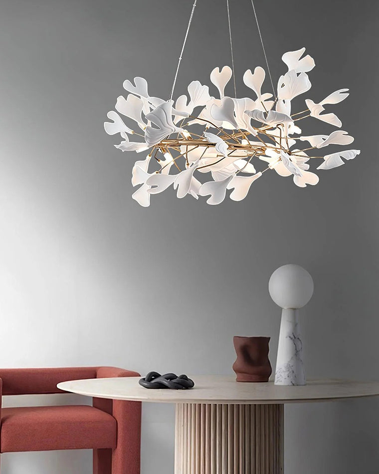WOMO Design Kronleuchter Weiß gold aus Porzellan-WM2416
