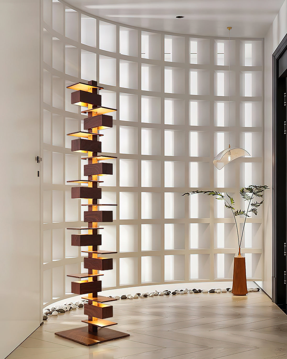 WOMO Column Nut Tree Floor Lamp-WM7110