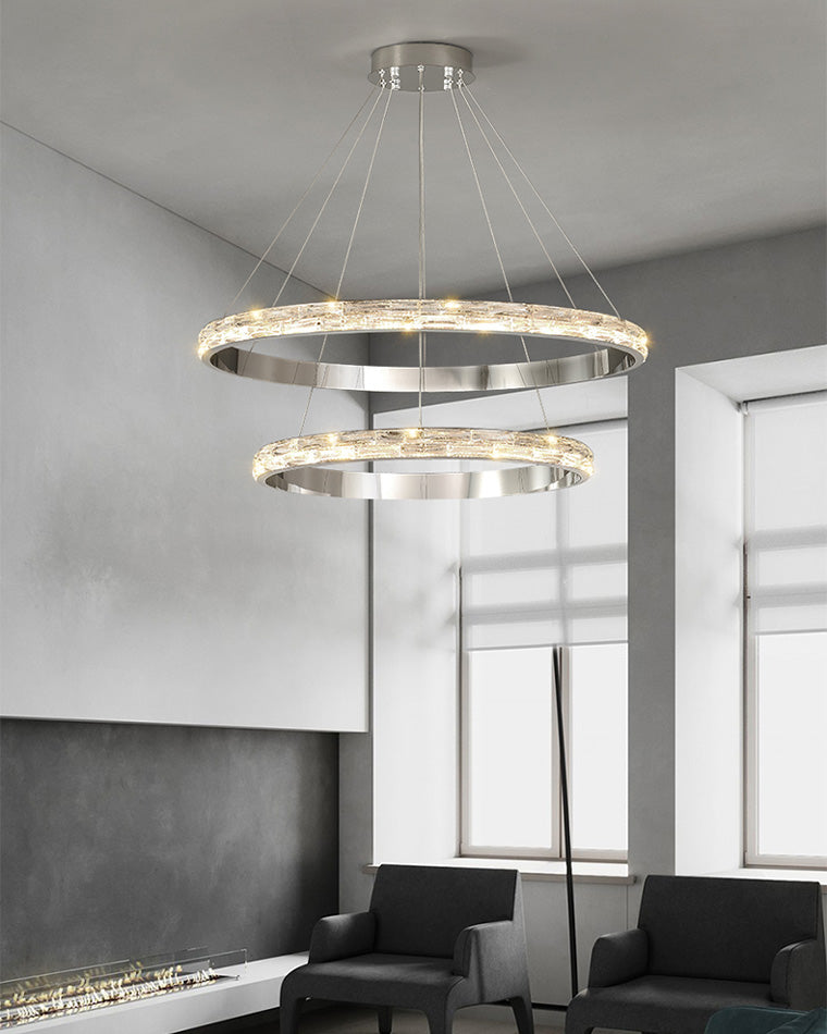 WOMO Tiered Circular Led Crystal Chandelier-WM2491b