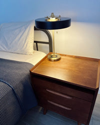 WOMO Mid-Century Round Table Lamp with Pull Chain - WM8009