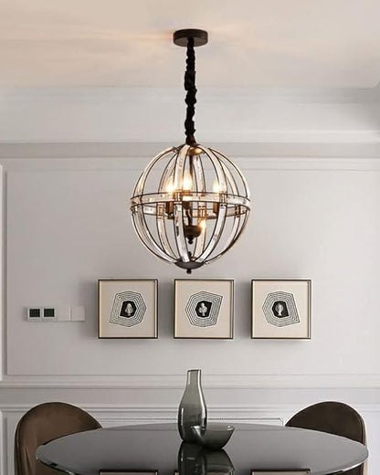 WOMO Cage Crystal Orb Chandelier-WM2595