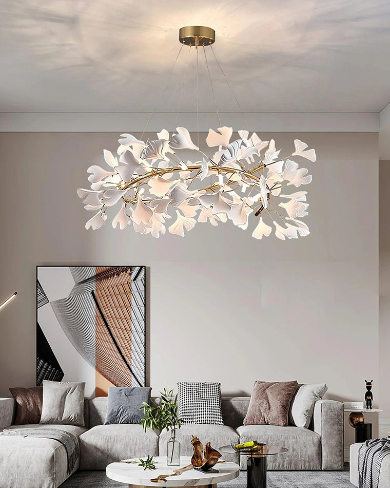 WOMO Design Kronleuchter Weiß gold aus Porzellan-WM2416