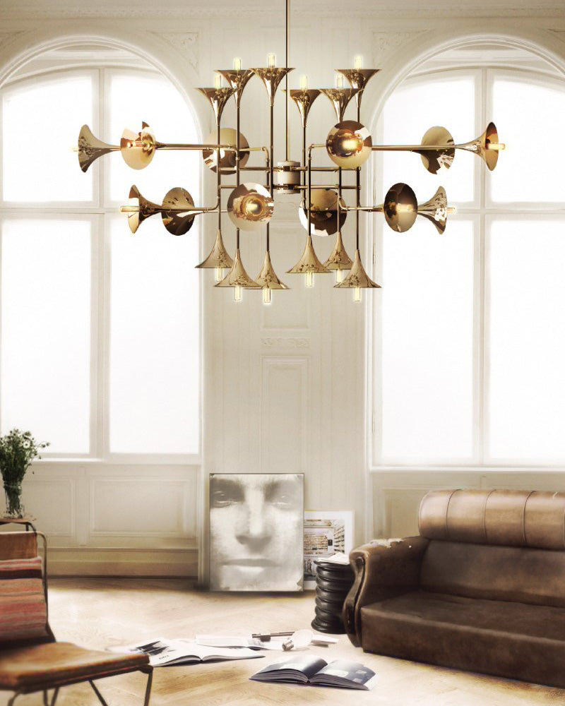 WOMO Vintage Kronleuchter Gold Wohnzimmer-WM2614