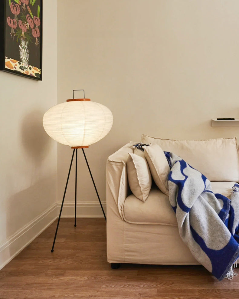 WOMO Laterne Dreibein Stoff Stehlampe-WM7090