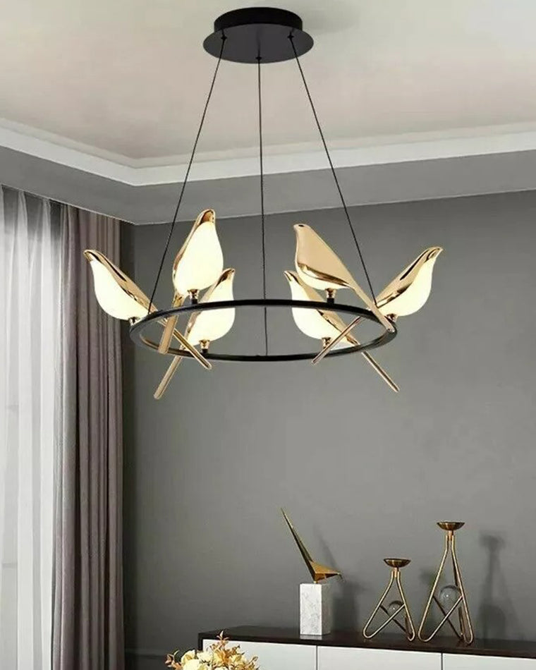 WOMO Gold Bird Kronleuchter Wohnzimmer-WM2512d