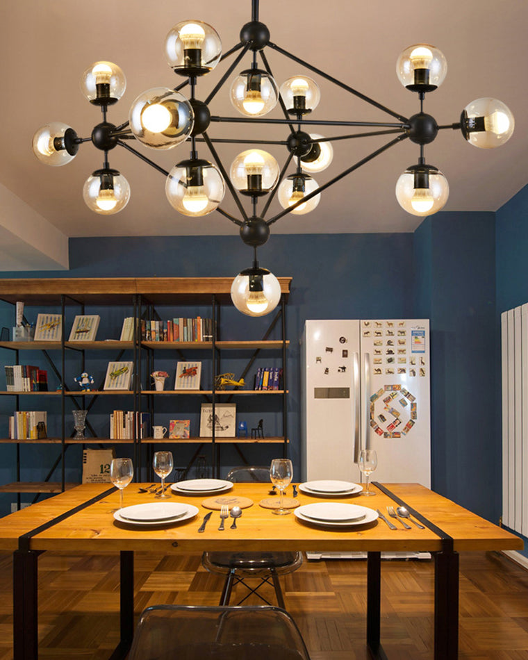 WOMO Sputnik Kronleuchter Wohnzimmer Modern Glas-WM2704