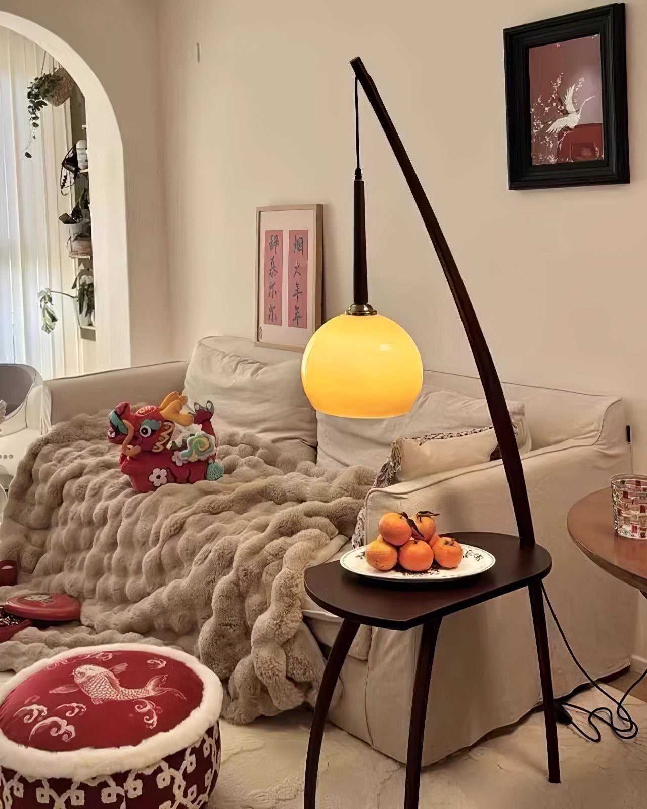 WOMO Wooden Pendant Light with Table WM7130
