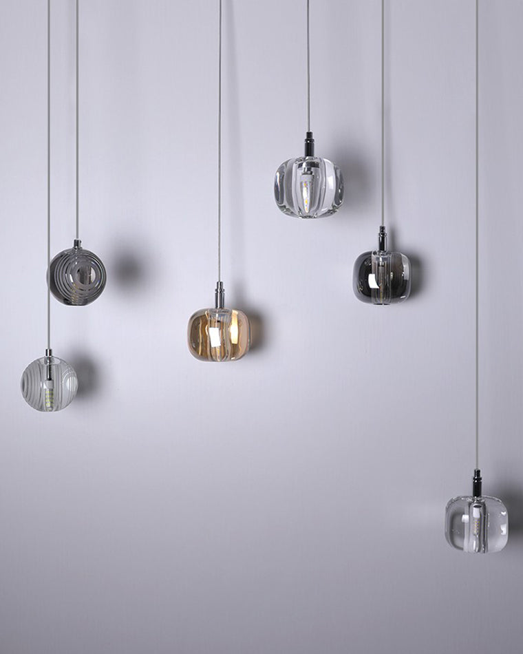 WOMO Chandelier with Multiple Colored Glass Pendant Lights - WM2111