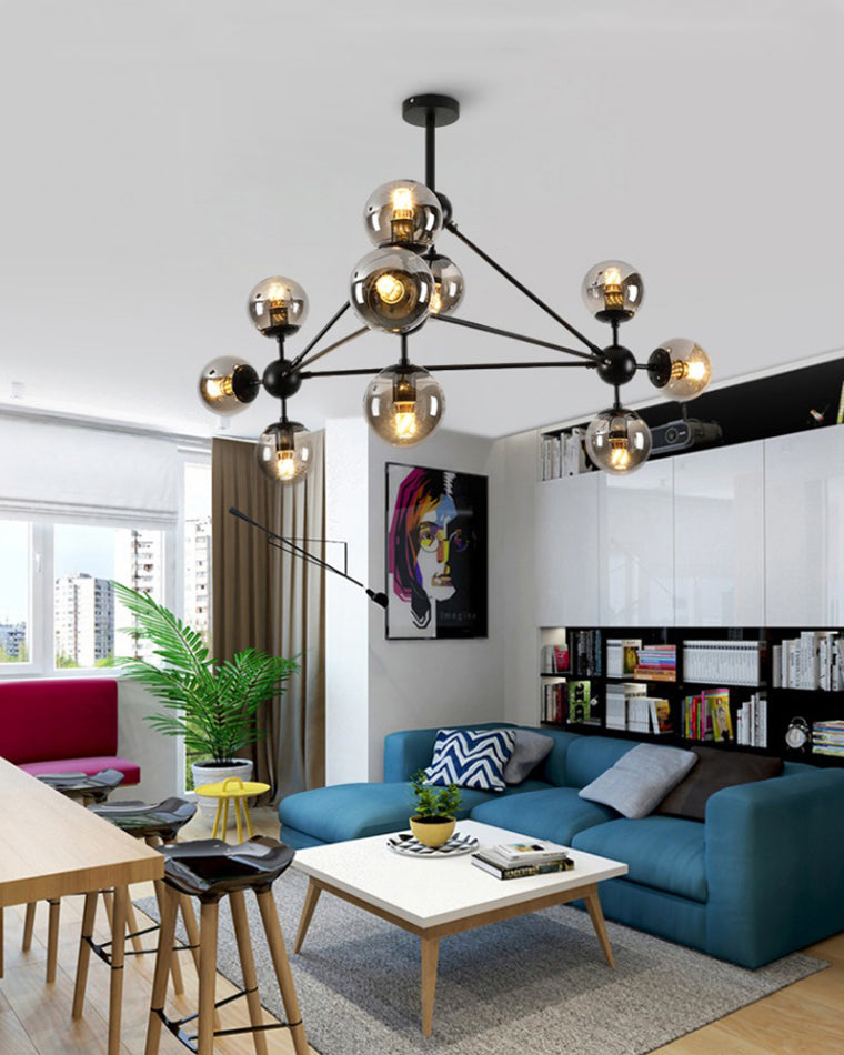 WOMO Sputnik Kronleuchter Wohnzimmer Modern Glas-WM2704