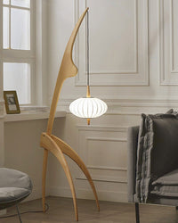 Lampadaire trépied en bois WOMO Flying Saucer - WM7136