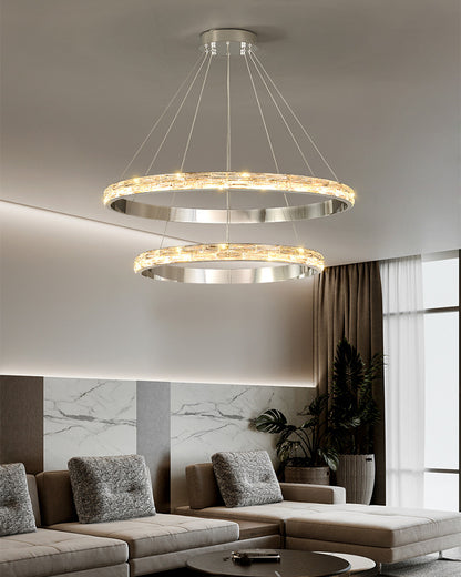 WOMO Tiered Circular Led Crystal Chandelier-WM2491b