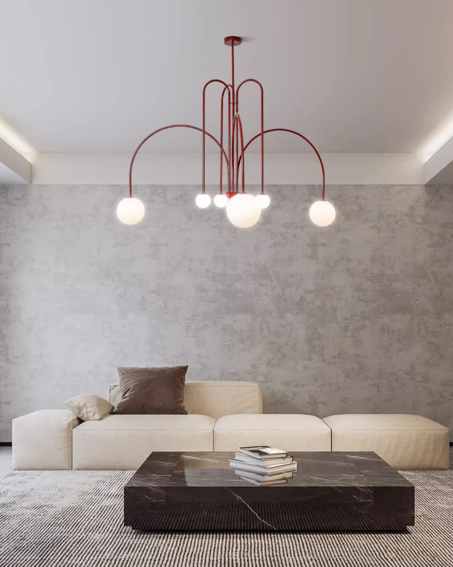 WOMO Mid Century Kronleuchter Glaskugeln im Wohnzimmer-WM2522