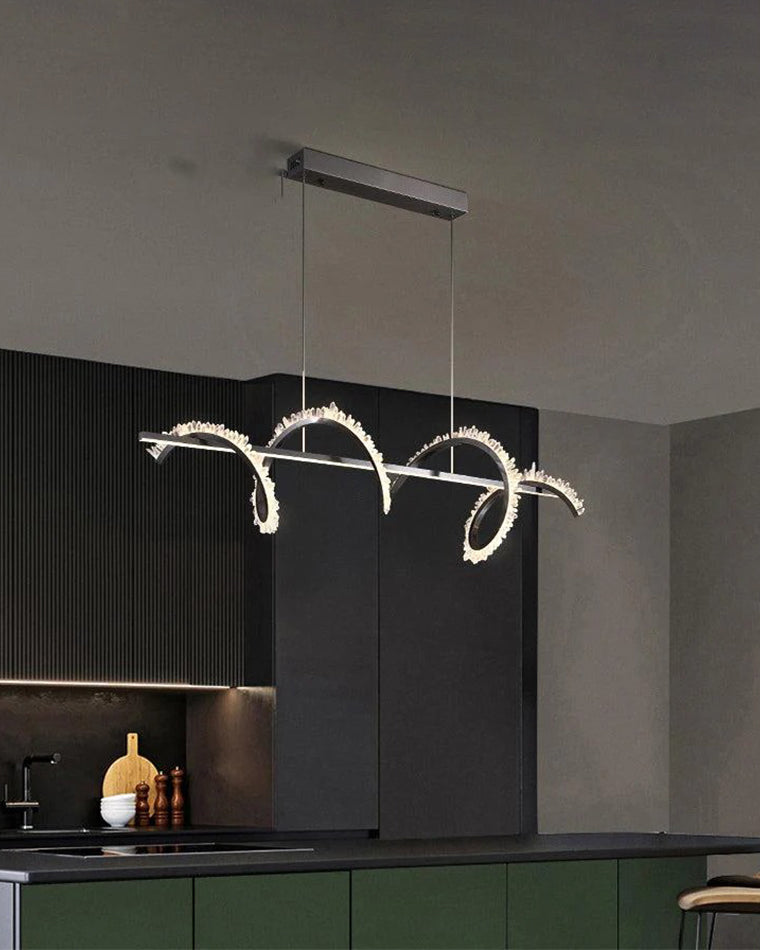 WOMO Swirl Kristall Linearkronleuchter – WM2713