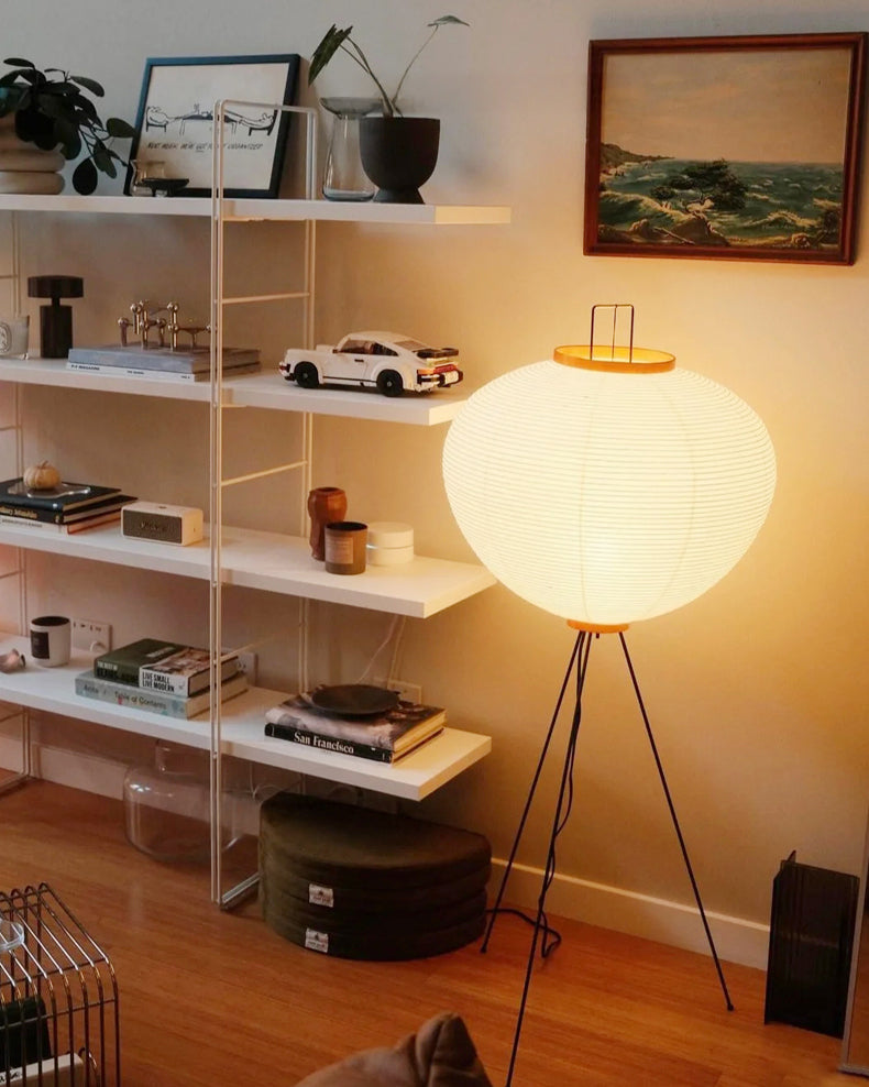 WOMO Laterne Dreibein Stoff Stehlampe-WM7090