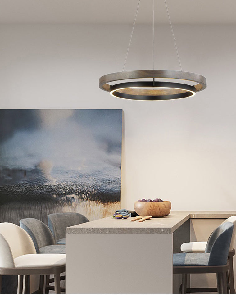 WOMO LED Kronleuchter Ring Esstisch Holz Landhaus Modern-WM2492