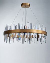 WOMO Lustre Rond Doré avec Cristaux-WM2485a