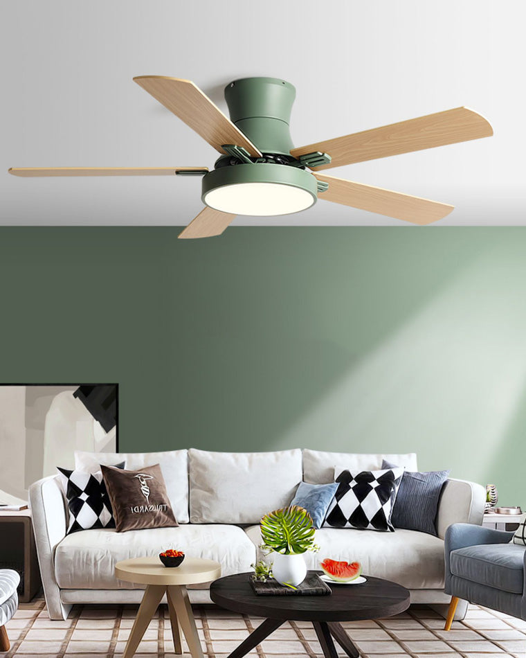 WOMO Flache Deckenventilatorlampe aus Holz-WM5014
