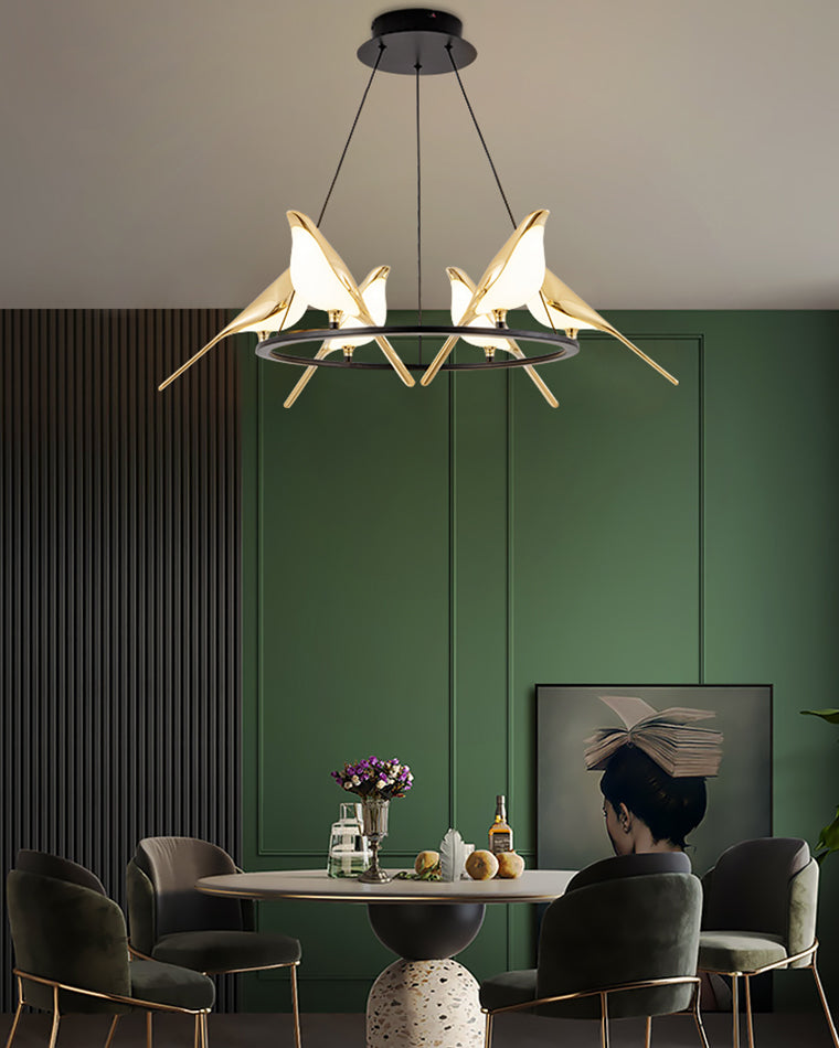 WOMO Gold Bird Kronleuchter Wohnzimmer-WM2512d