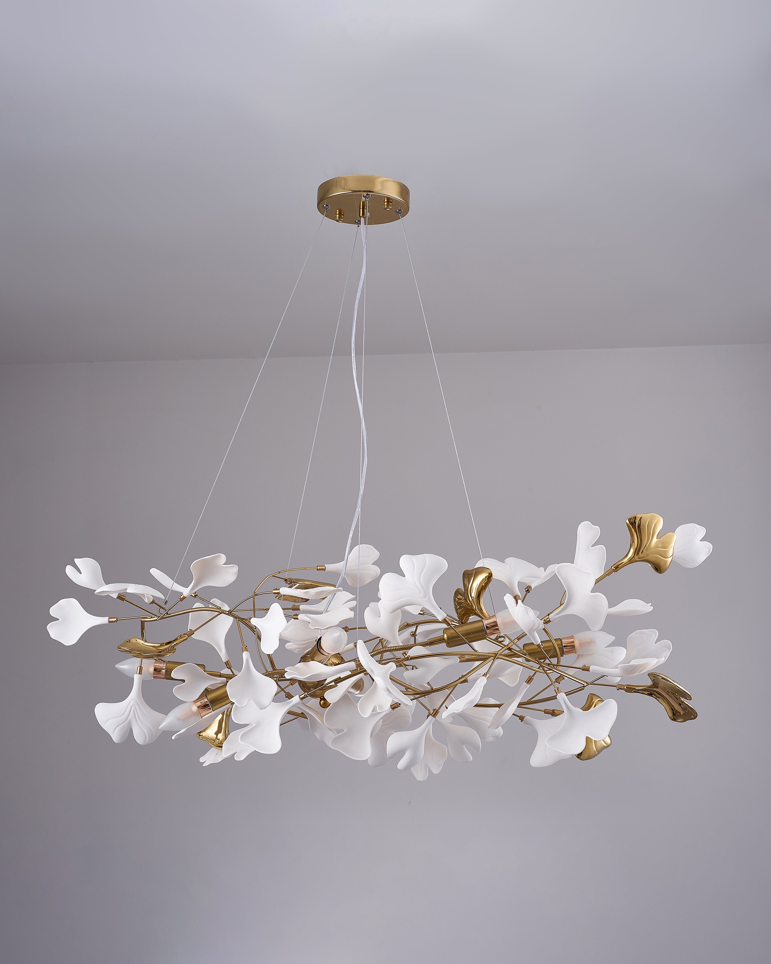WOMO Design Chandelier White Gold Porcelain-WM2411