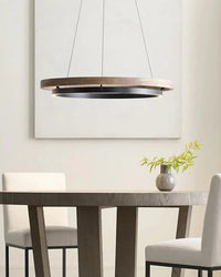 WOMO LED Chandelier Ring Dining Table Wood Country House Modern-WM2492