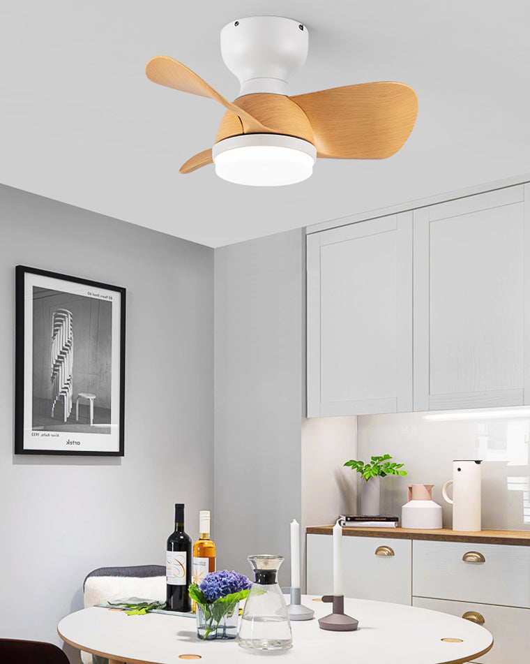WOMO Small Flush Mount Ceiling Fan Lamp-WM5114