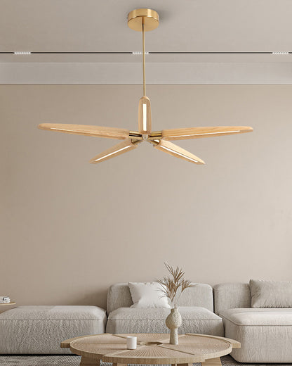 WOMO 3/5 Light Wood Pendant Light-WM2524