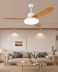 WOMO Ceiling Fan Light with 3 Wooden Blades - WM5090