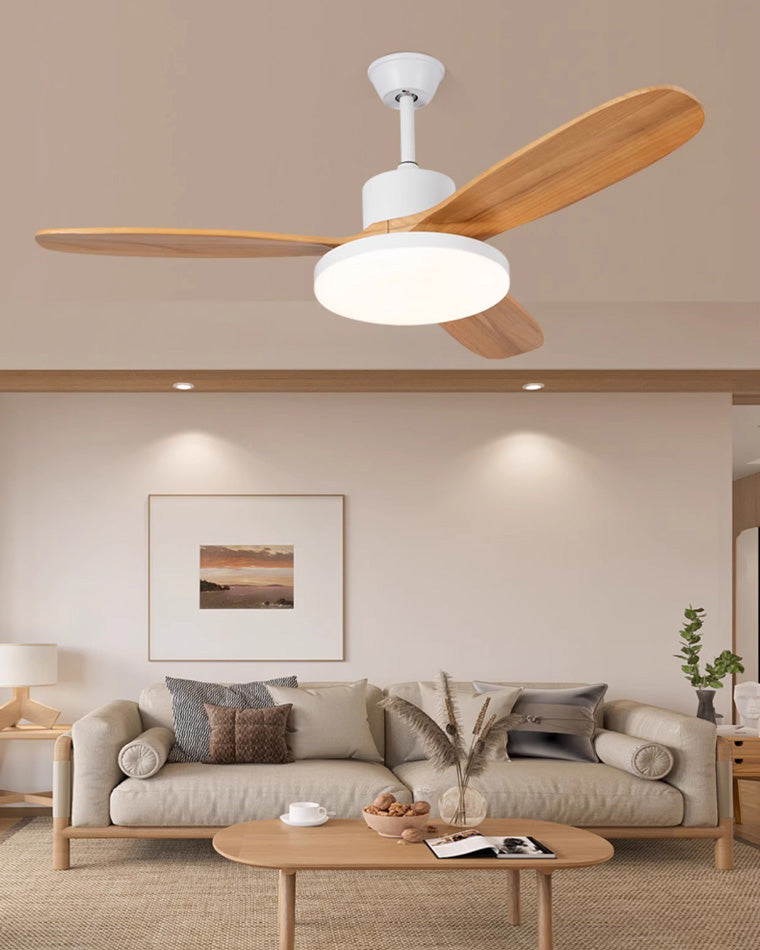 WOMO Deckenventilatorlampe mit 3 Holzflügeln-WM5090