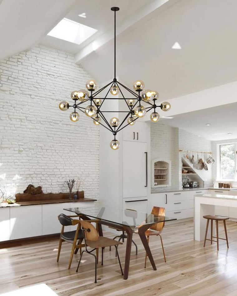 WOMO Sputnik Kronleuchter Wohnzimmer Modern Glas-WM2704
