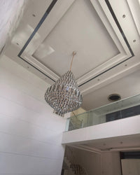 WOMO Stepped Conical Crystal Foyer Chandelier-WM2384