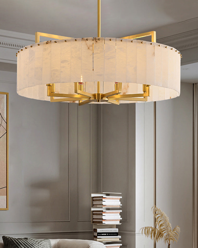 WOMO Round Alabaster Chandelier-WM2390a