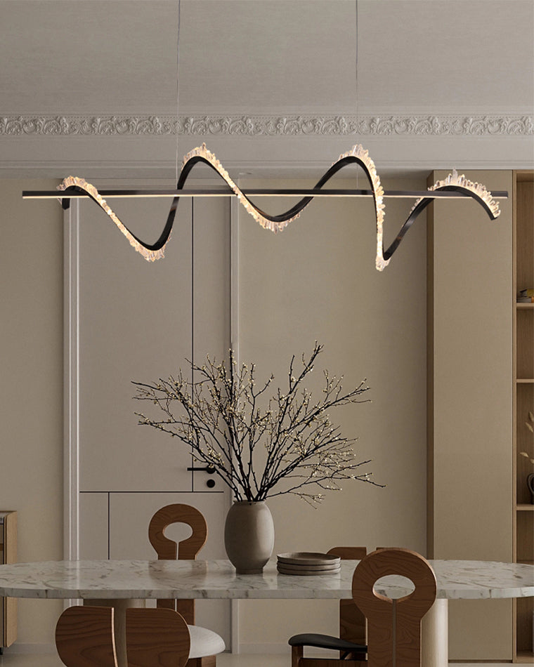 WOMO Swirl Kristall Linearkronleuchter – WM2713