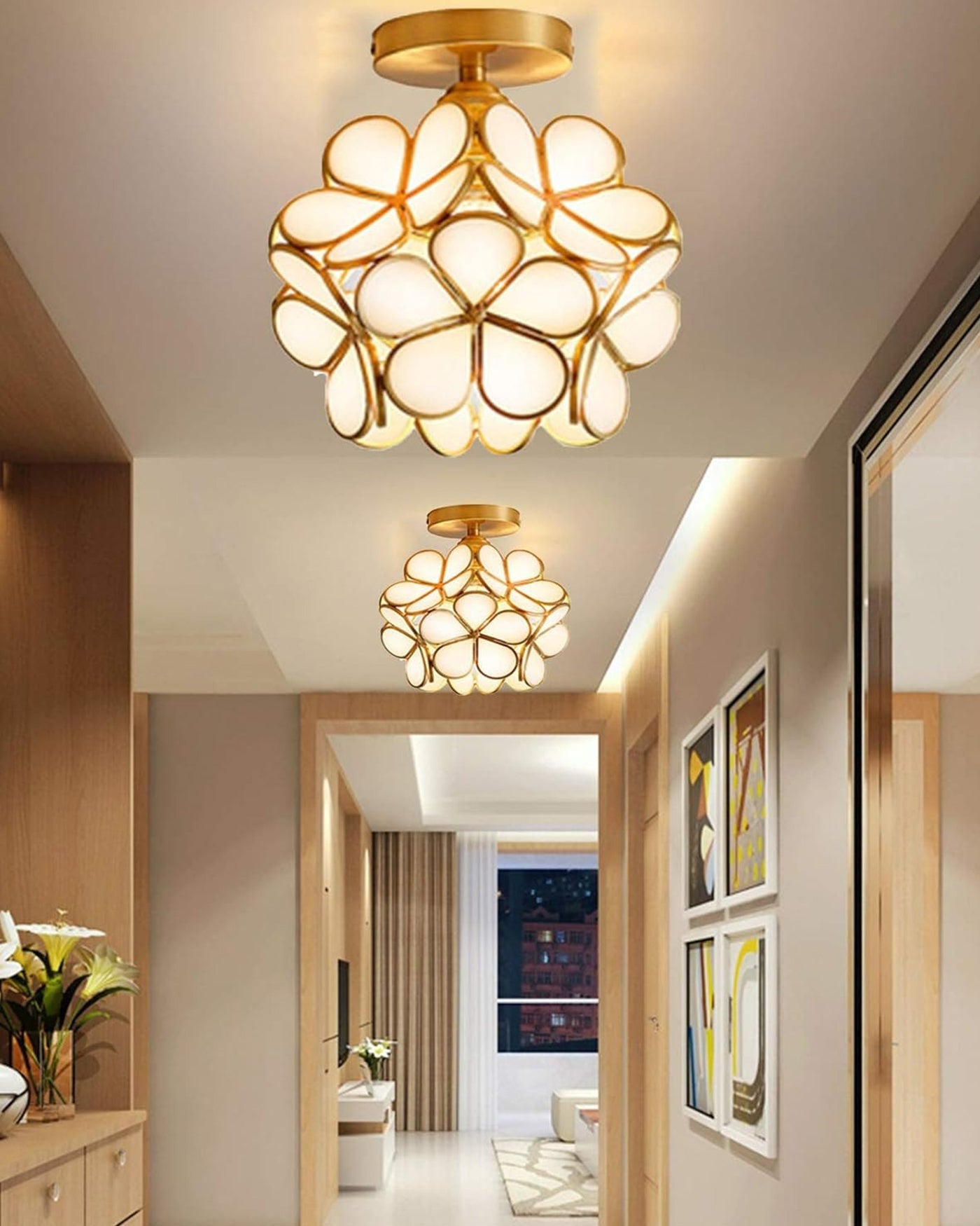 WOMO Tiffany Ceiling Lamp Floral-WM1128