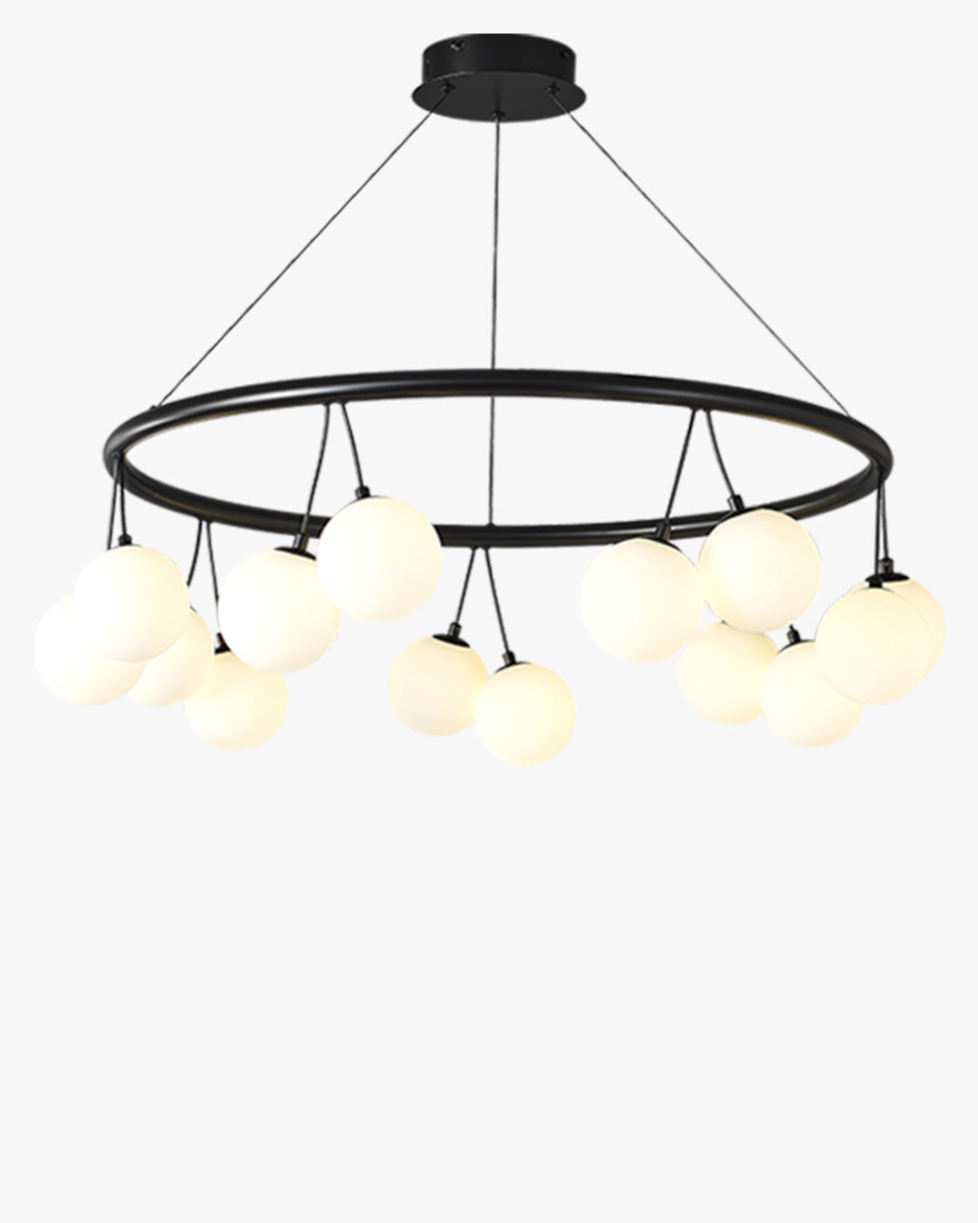 WOMO Black Chandelier Round Glass Globes-WM2318