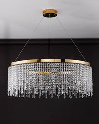 WOMO Round Gold Chandelier with Crystals - WM2362
