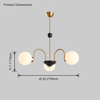 WOMO Lustre Mid-Century Boules en Verre-WM2304