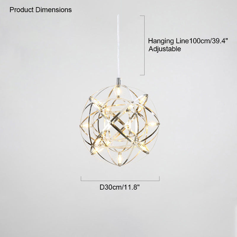 WOMO Designer LED Pendant Light SLV Chrome Sphere -WM2091