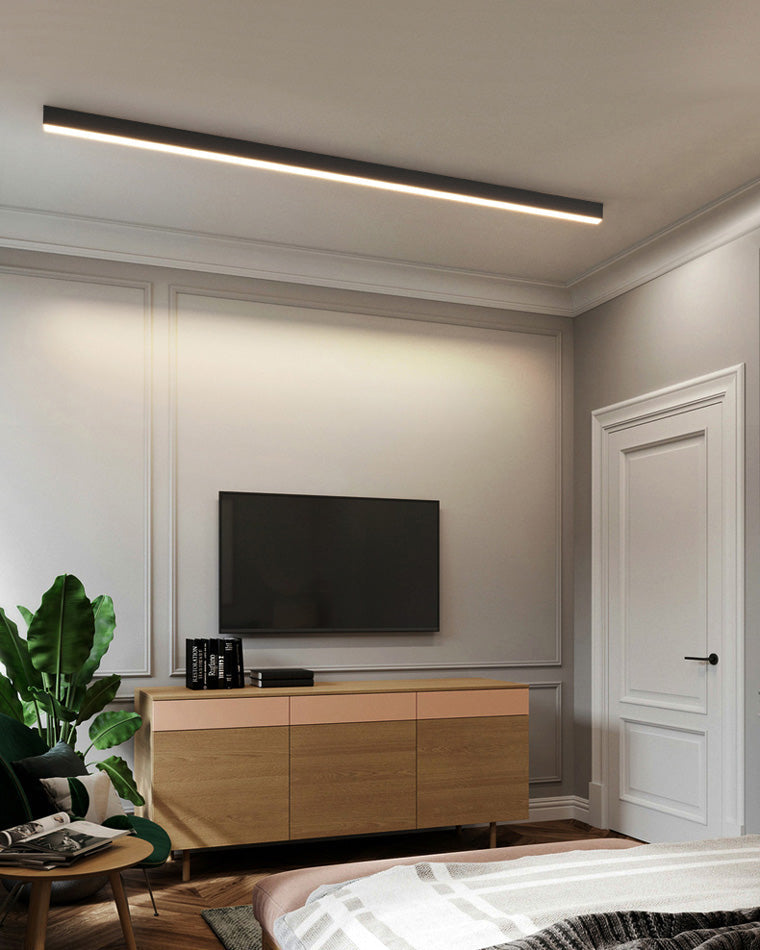 WOMO Lineare LED Deckenleuchte Flur Lang Schmal Metall-WM1003