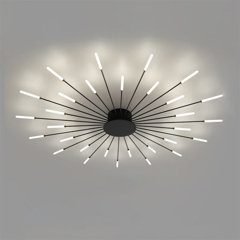 WOMO Unusual LED Ceiling Light Black Metal Large Living Room Modern-WM1000