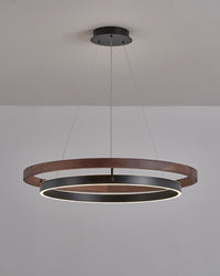 WOMO LED Chandelier Ring Dining Table Wood Country House Modern-WM2492