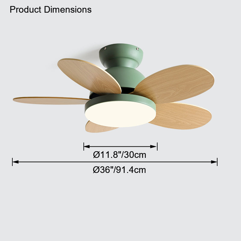 WOMO Scandi Wood Ceiling Fan Lamp-WM5004