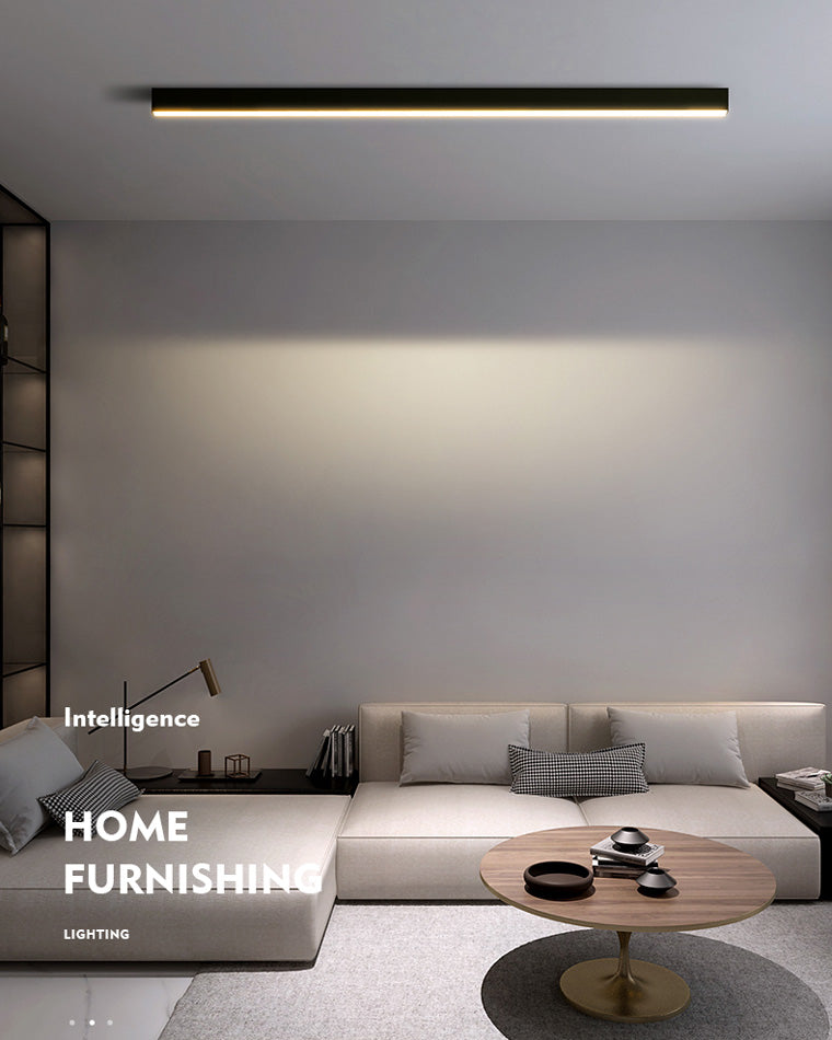 WOMO Lineare LED Deckenleuchte Flur Lang Schmal Metall-WM1003