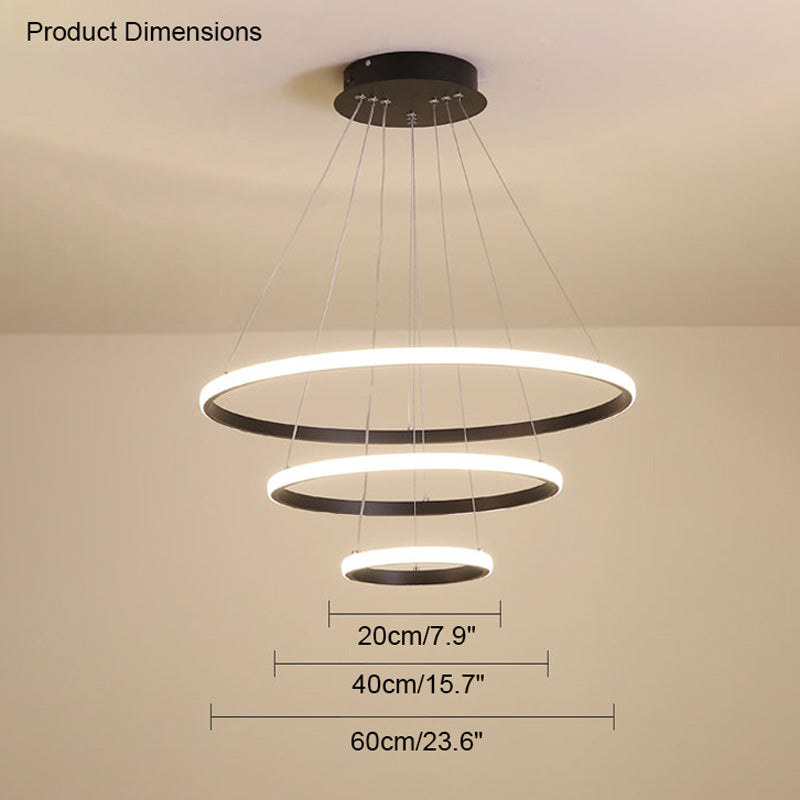 WOMO 3er Kronleuchter LED Ring-WM2006