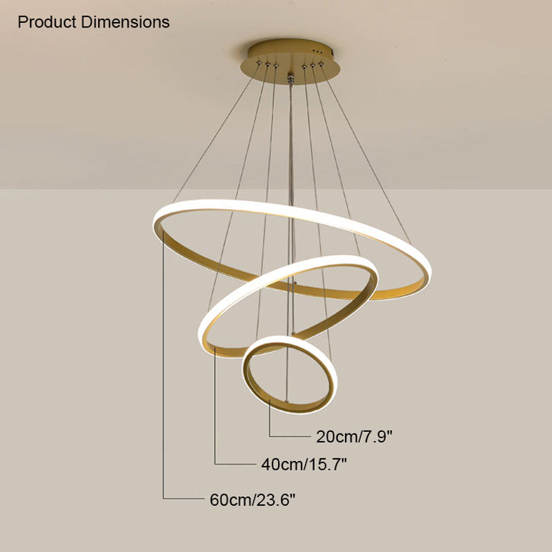 WOMO 3er Kronleuchter LED Ring-WM2006