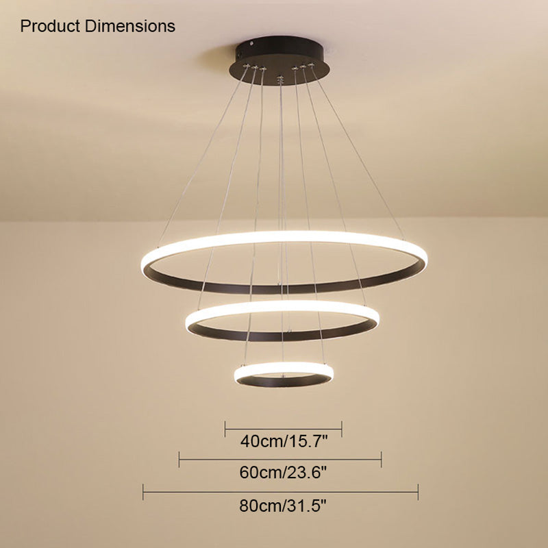 WOMO 3er Kronleuchter LED Ring-WM2006