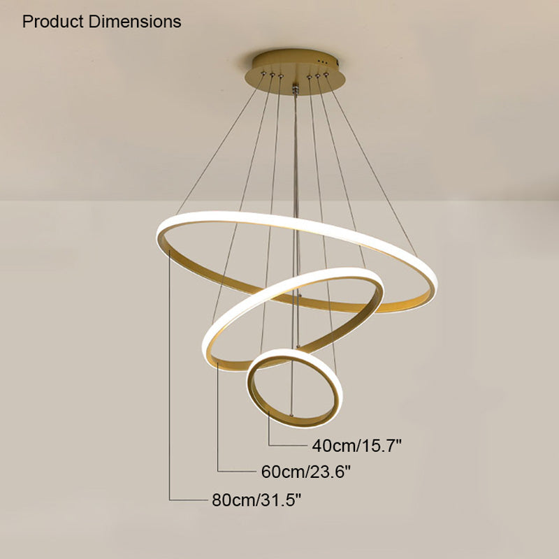WOMO 3er Kronleuchter LED Ring-WM2006