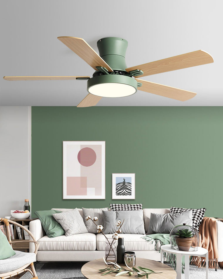 WOMO Flache Deckenventilatorlampe aus Holz-WM5014