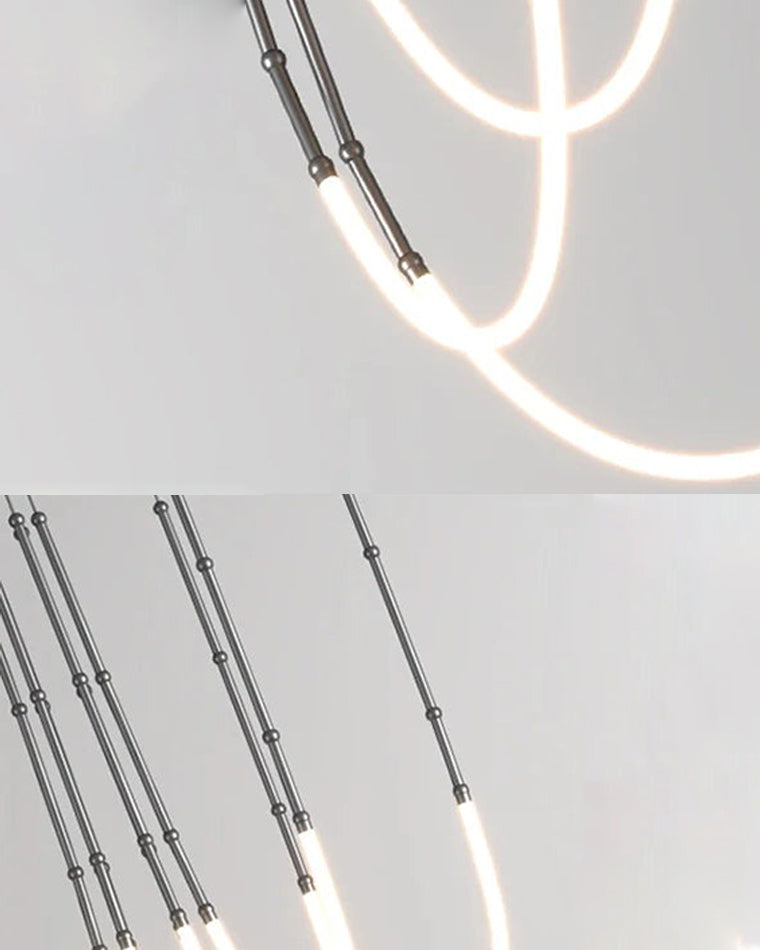 WOMO Bambus-Seil LED Kronleuchter-WM2752