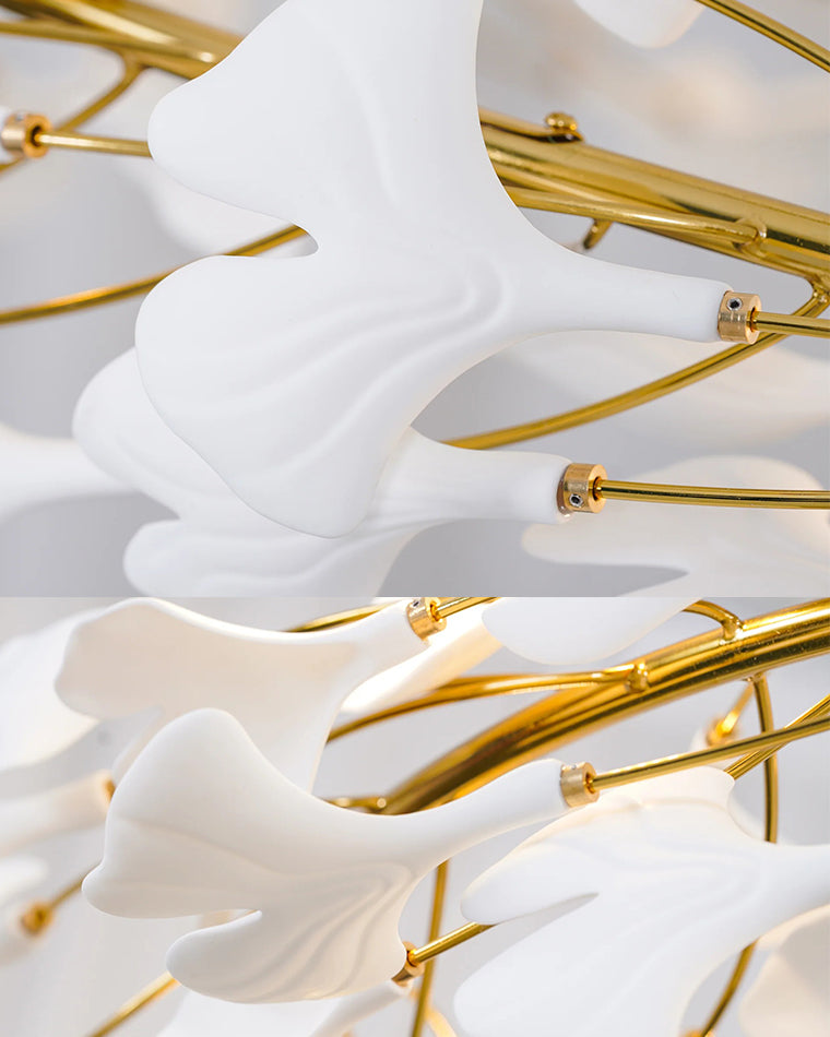WOMO Design Kronleuchter Weiß gold aus Porzellan-WM2416